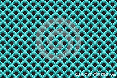 geometric seamless pattern background composed by a sequence of concentric circles colored with different shades of green Vector Illustration
