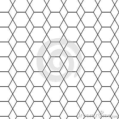 Geometric seamless pattern with black hexagon. Vector illustration Cartoon Illustration