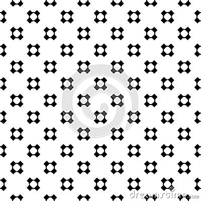 Geometric seamless pattern, black & white perforated crosses Vector Illustration