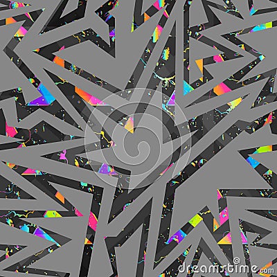 Geometric seamless pattern with bright spot effect Vector Illustration