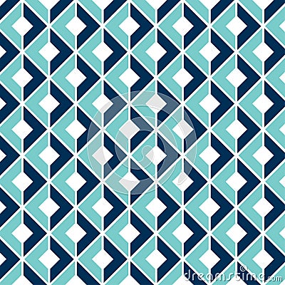 Geometric Seamless Pattern with a 3D Optical Illusion Vector Illustration