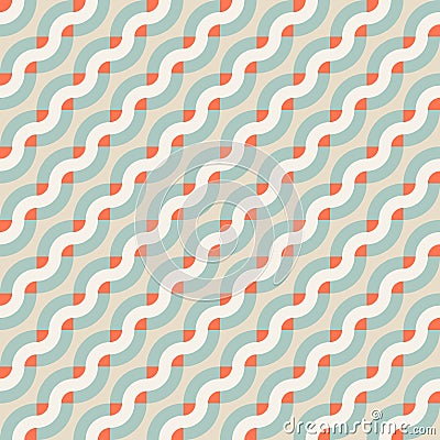 Geometric seamless pattern with diagonal waves Vector Illustration