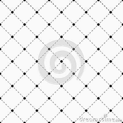 Geometric seamless pattern. Dots with dashed lines. Vector Illustration