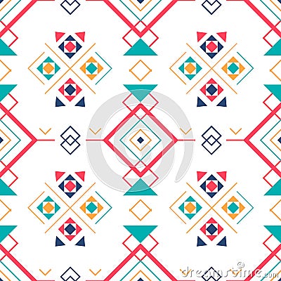 Geometric seamless pattern with ethnic ornament. ethno aztec abstract background. Vector Illustration