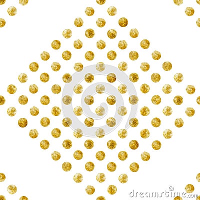 Geometric Seamless pattern of golden sequins Vector Illustration