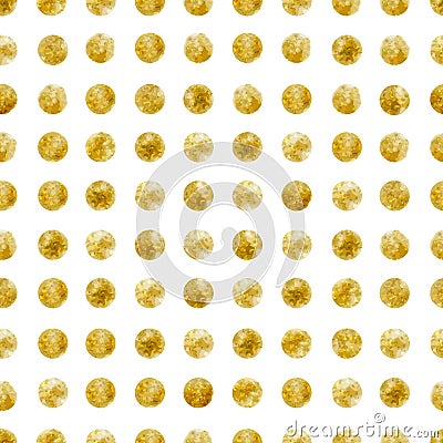 Geometric Seamless pattern of golden sequins Vector Illustration