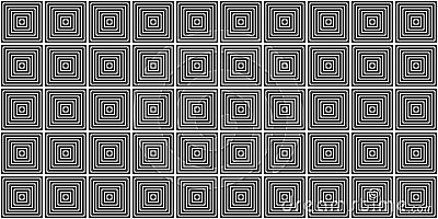 Geometric seamless pattern with multi tiered squares, black and white colors, vector Vector Illustration