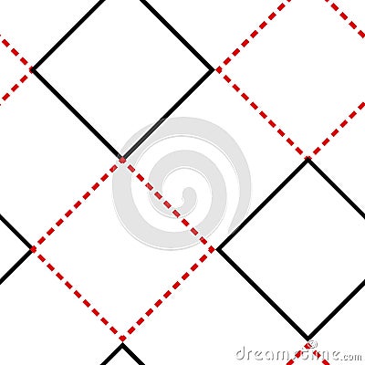 Geometric seamless pattern with red and black square. Vector illustration Cartoon Illustration