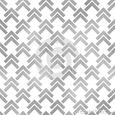 Geometric seamless pattern. Repeated silver patterns. Arrow background. Abstract chevron texture. Repeating print with chivron. Gr Vector Illustration