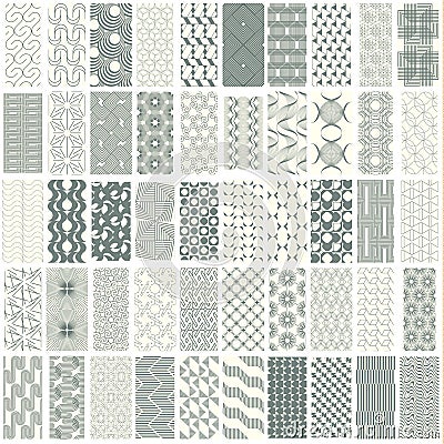 50 geometric seamless pattern set. Vector Illustration