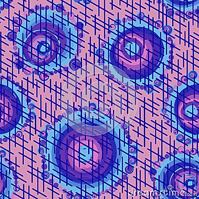 Geometric seamless pattern,texture with perfectly contacting nested circles with different size colors and lines.Repeating pattern Stock Photo