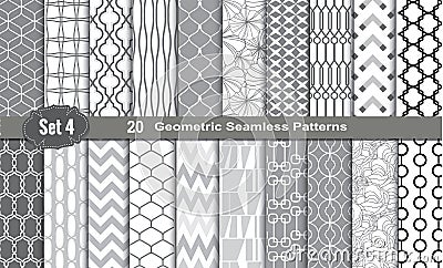 Geometric Seamless Patterns Vector Illustration