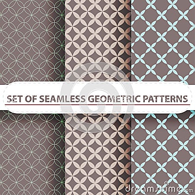Geometric Seamless Patterns Vector Illustration