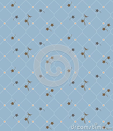 Geometric seamless vintage pattern background floral elements Vector Illustration