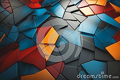 Geometric Shapes Background Dramatic Lighting Cartoon Illustration