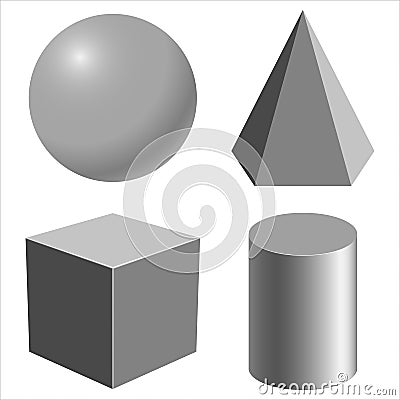 Realistic geometric shapes Vector Illustration