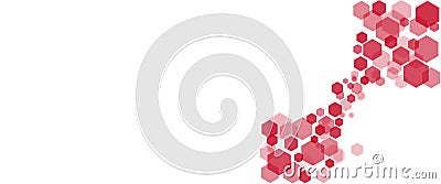 Geometric shapes hexagons in red. On white background Stock Photo