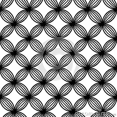 Geometric shapes with thin lines inside. simple beautiful seamless design. monochrome fabric Vector Illustration