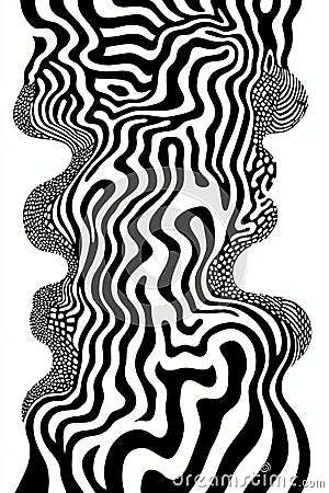 Geometric Shapes Zentangle Pattern for Design and Artistic Use Generative AI Cartoon Illustration