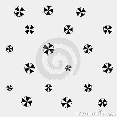 Geometric simple monochrome minimalistic vector holiday pattern, umbrellas Vector Illustration