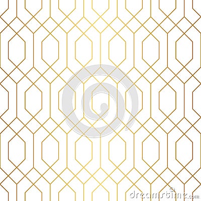 Geometric gold chain seamless pattern Stock Photo
