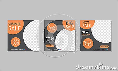 Minimalist square banner for social media ad template Vector Illustration