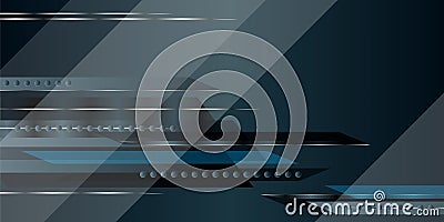 Geometric stylish blue background. Abstract dynamic sports background with rectangular shapes and silver stripes . Vector Illustration