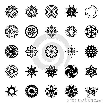 Geometric Symbols Solid Icons Pack Vector Illustration