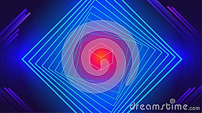 Geometric tech electronic dance music elements abstract background Vector Illustration