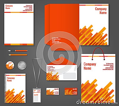 Geometric technology business stationery template Vector Illustration