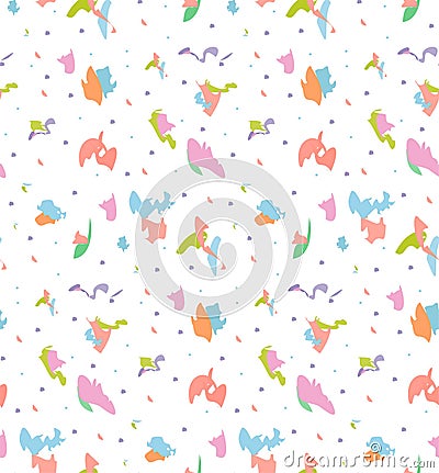 seamless terrazzo pattern in electric pastel colors on white background Vector Illustration