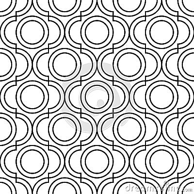 Geometric trellis pattern. Black and white seamless background. Screen print vector texture Vector Illustration