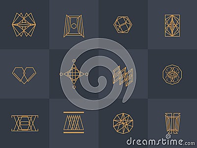 Geometric trendy hipster Icons Vector Illustration