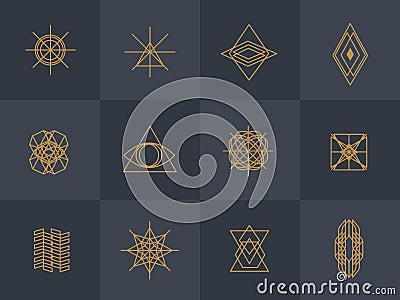 Geometric trendy hipster Icons Vector Illustration