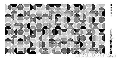 Geometric trendy pattern, Bauhaus style. Modern background with simple elements. Retro texture with basic geometric Vector Illustration