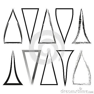 Geometric triangle forms. Abstract black shapes. Irregular triangle pattern. Vector line drawing. Vector Illustration
