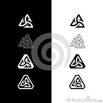 Geometric triangle letter a logo design Vector Illustration