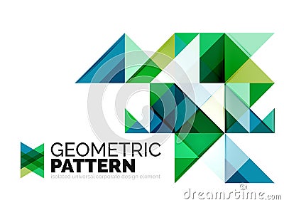 Geometric triangle mosaic pattern element isolated Vector Illustration