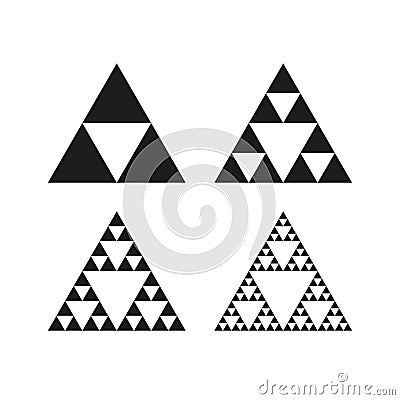 Geometric triangle symbol. Sierpinski triangle Stock Photo