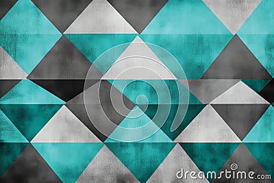Geometric triangular shapes in gray and turquoise, creating a dynamic, minimalist design with a Stock Photo