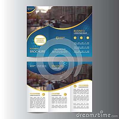 Geometric Trifold Business Brochure template Vector Illustration