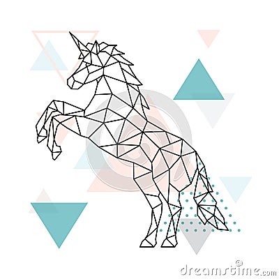 Geometric Unicorn design. Vector Illustration