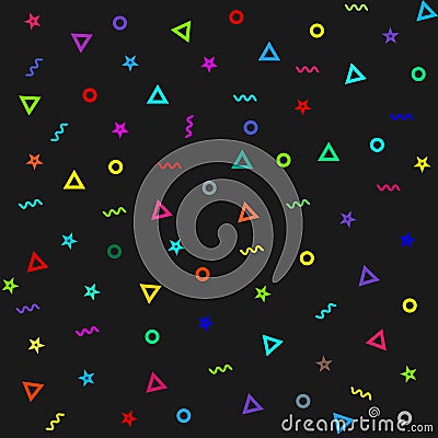 Geometric Vector pattern. Form a triangle, a star, a line, a circle. Abstract pattern Vector Illustration