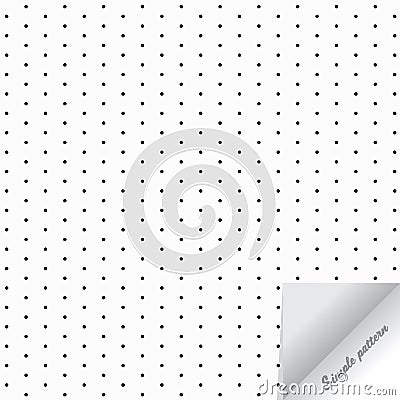 Geometric vector pattern repeat dotted, circle, gray polka dot on white background with realistic paper flip Vector Illustration