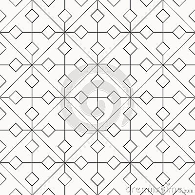 Geometric vector pattern repeating linear square triangle and diamond shape in monochrome stylish. Vector Illustration