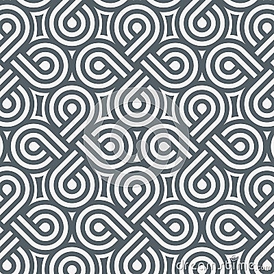 Geometric vector pattern, repeating stripe line coils on circle shape as cross and abstract star. clean design for wallpaper Vector Illustration