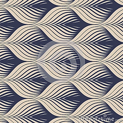 Geometric vector pattern, repeating tile texture decumbent scale of fish or fish squama shapes or leaves petal motif Vector Illustration