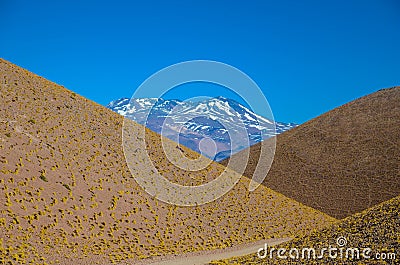 Geometric view on the colorful Andes mountains of Catamarca, Argentina Stock Photo