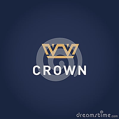 Geometric Vintage Crown abstract Logo design template. Vintage Crown Logo Royal King Queen symbol Logotype concept icon. Stock Photo