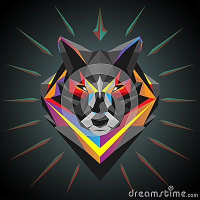 Geometric wolf head Stock Photo